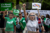 Anti-ICE protest at the Department of Justice in Washington, DC