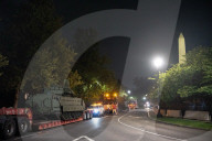 Armored Vehicles And Tanks Arrive On The National Mall In Washington, D.C. In Anticipation Of A Military Parade.