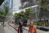 Fire Breaks Out At Buddhist Cultural Center Next To Jogyesa Temple In Central Seoul