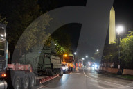 Armored Vehicles And Tanks Arrive On The National Mall In Washington, D.C. In Anticipation Of A Military Parade.