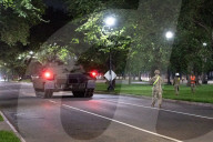 Armored Vehicles And Tanks Arrive On The National Mall In Washington, D.C. In Anticipation Of A Military Parade.