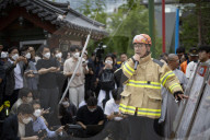 Fire Breaks Out At Buddhist Cultural Center Next To Jogyesa Temple In Central Seoul