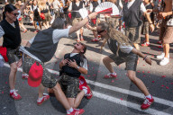 The Traditional "Coros Mudos" Of The Barceloneta Neighborhood Of Barcelona.