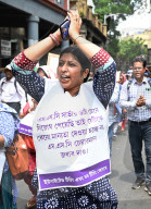 Protest Of Teachers And Non Teaching Staff Of Schools In Kolkata, India
