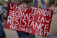 Demonstrators In Washington Protest Against ICE And Trump LA Response