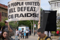 Demonstrators In Washington Protest Against ICE And Trump LA Response