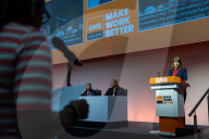 Rachel Reeves UK Chancellor of the Exchequer addresses the GMB conference