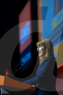 Rachel Reeves UK Chancellor of the Exchequer addresses the GMB conference