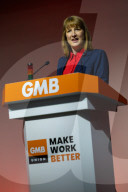 Rachel Reeves UK Chancellor of the Exchequer addresses the GMB conference