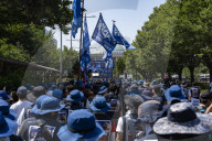 Metalworkers Chant Demands For Labor Law Reform At Seoul Rally