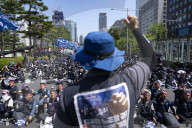 Metalworkers Chant Demands For Labor Law Reform At Seoul Rally