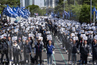 Metalworkers Chant Demands For Labor Law Reform At Seoul Rally