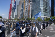 Metalworkers Chant Demands For Labor Law Reform At Seoul Rally