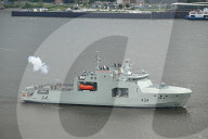 HMCS Frederick Rolette Arrives In Quebec Port