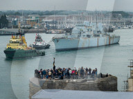 HMS Bristol scrapped, Portsmouth, UK.
