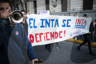 Demonstration In Defense Of Retirees, The Garrahan Pediatric Hospital, And INTA.