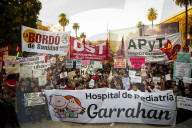 Demonstration In Defense Of Retirees, The Garrahan Pediatric Hospital, And INTA.