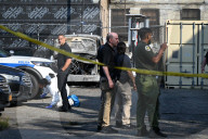 Multiple Vehicles Were Set On Fire In An Arson Attack In A Parking Lot With NYPD Vehicles On Myrtle Avenue And DeKalb Avenue