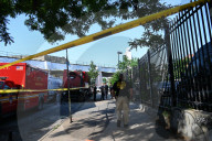 Multiple Vehicles Were Set On Fire In An Arson Attack In A Parking Lot With NYPD Vehicles On Myrtle Avenue And DeKalb Avenue