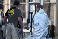 Multiple Vehicles Were Set On Fire In An Arson Attack In A Parking Lot With NYPD Vehicles On Myrtle Avenue And DeKalb Avenue