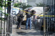 Multiple Vehicles Were Set On Fire In An Arson Attack In A Parking Lot With NYPD Vehicles On Myrtle Avenue And DeKalb Avenue