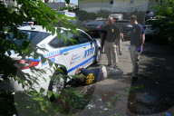 Multiple Vehicles Were Set On Fire In An Arson Attack In A Parking Lot With NYPD Vehicles On Myrtle Avenue And DeKalb Avenue