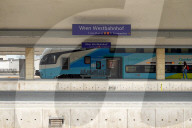 Westbahn Train At Westbahnhof Train Station In Vienna