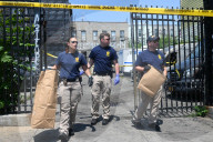 Multiple Vehicles Were Set On Fire In An Arson Attack In A Parking Lot With NYPD Vehicles On Myrtle Avenue And DeKalb Avenue