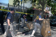 Multiple Vehicles Were Set On Fire In An Arson Attack In A Parking Lot With NYPD Vehicles On Myrtle Avenue And DeKalb Avenue