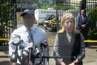 Multiple Vehicles Were Set On Fire In An Arson Attack In A Parking Lot With NYPD Vehicles On Myrtle Avenue And DeKalb Avenue