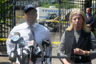 Multiple Vehicles Were Set On Fire In An Arson Attack In A Parking Lot With NYPD Vehicles On Myrtle Avenue And DeKalb Avenue