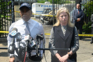 Multiple Vehicles Were Set On Fire In An Arson Attack In A Parking Lot With NYPD Vehicles On Myrtle Avenue And DeKalb Avenue