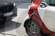 Electric Cars Charging On Street In Vienna