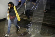 Rain Causes Flooding At The Zócalo Metro Station In Mexico City