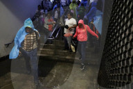 Rain Causes Flooding At The Zócalo Metro Station In Mexico City