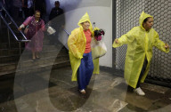 Rain Causes Flooding At The Zócalo Metro Station In Mexico City