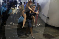 Rain Causes Flooding At The Zócalo Metro Station In Mexico City