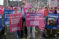 Assisted Dying Bill Protests in London, UK.