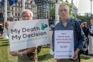 Assisted Dying Bill Protests in London, UK.