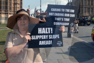 Assisted Dying Bill Protests in London, UK.