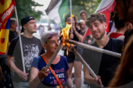 Rome: Torchlight March Against War And ReArm