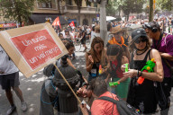 Hundreds Of Barcelona Residents Demonstrate Against The Tourism Industry.