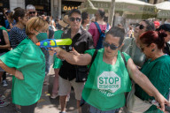 Hundreds Of Barcelona Residents Demonstrate Against The Tourism Industry.