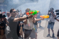 Hundreds Of Barcelona Residents Demonstrate Against The Tourism Industry.