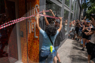 Hundreds Of Barcelona Residents Demonstrate Against The Tourism Industry.