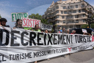 Hundreds Of Barcelona Residents Demonstrate Against The Tourism Industry.