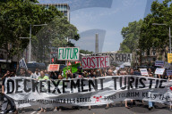 Hundreds Of Barcelona Residents Demonstrate Against The Tourism Industry.