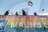 Maersk Container Blocked Off During Equality Parade In Warsaw