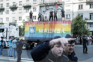 Maersk Container Blocked Off During Equality Parade In Warsaw
