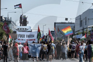 Maersk Container Blocked Off During Equality Parade In Warsaw